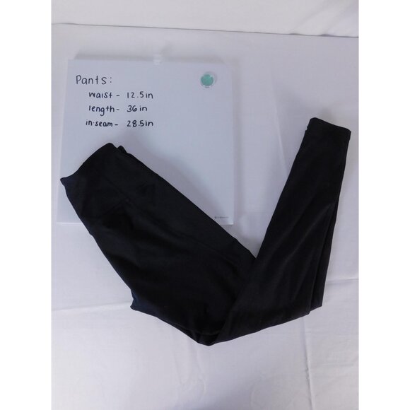 Black Leggings Womens Small Ankle Length Stretch Elastic Waist Solid Pants - Picture 5 of 5